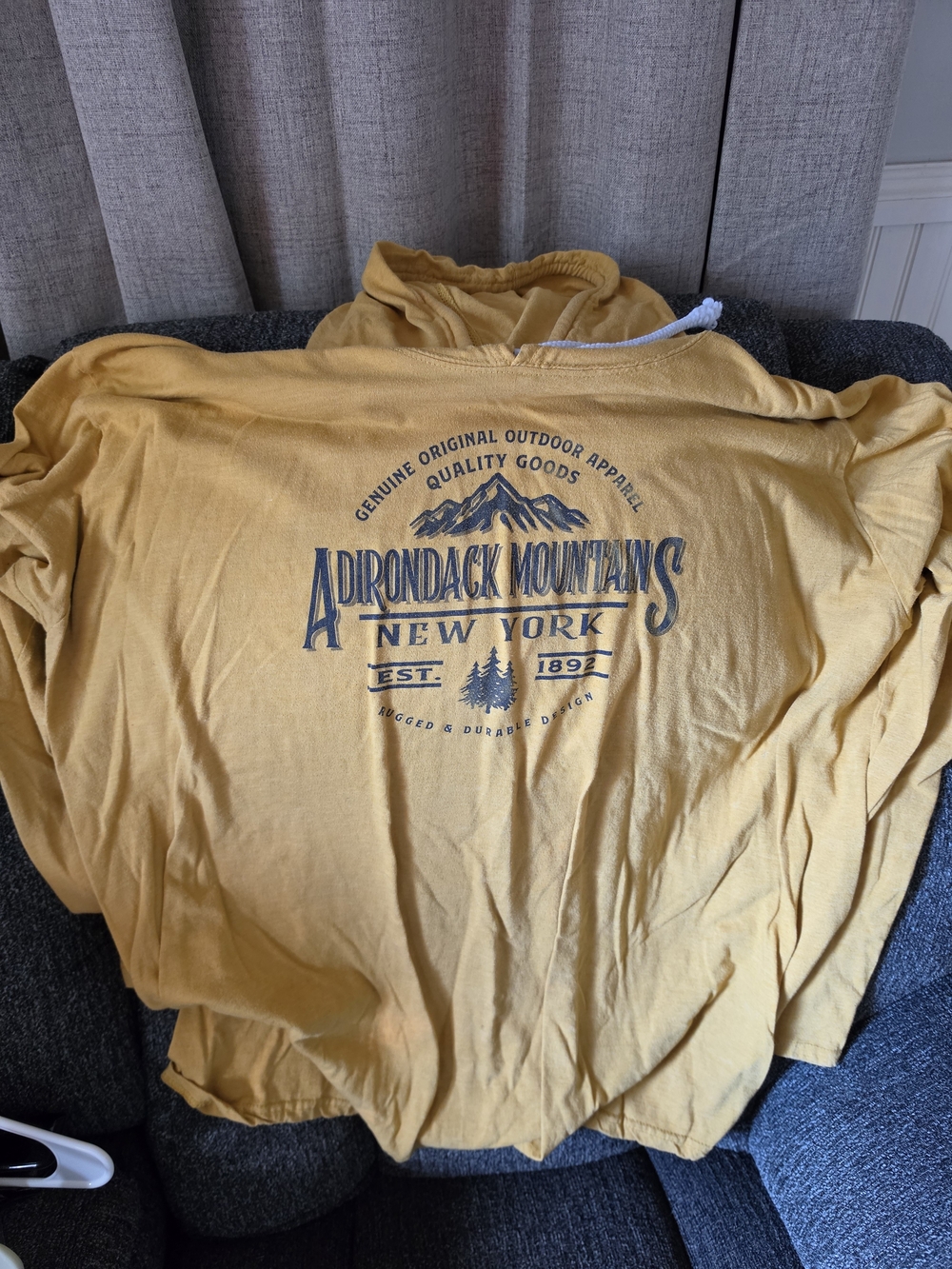 Adirondack Mountains Men's Mustard Pullover Hoodie
